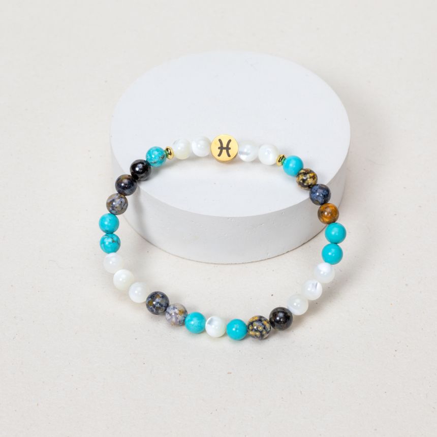 Bracelet Poisson - Jaspe Océan, Nacre, Turquoise